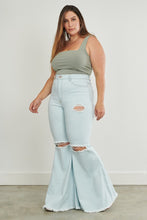 Load image into Gallery viewer, You Give me the Blues Denim Flare Jeans
