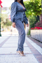 Load image into Gallery viewer, Chic Black Denim Jumpsuit
