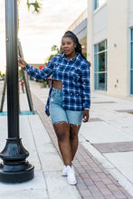 Load image into Gallery viewer, Irregular Plaid Button Up Flannel Top
